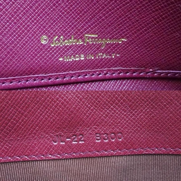 Salvatore Ferragamo Gancini Long Wallet Ladies' JL-22 B300 Leather Pink - Picture 6 of 9